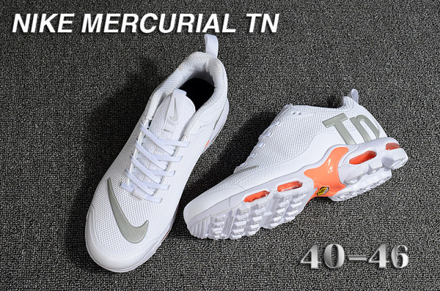 nike mercurial tn white silver orange