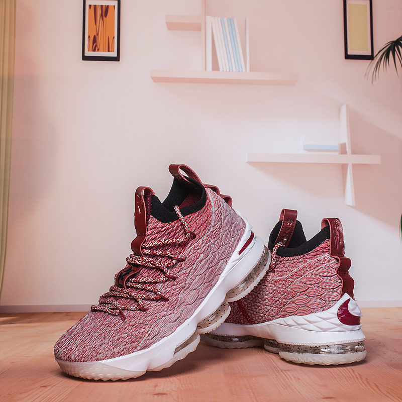 Radient Nike Lebron 15 XV Burgundy White Men�s Sneaker Radient Nike Lebron 15 XV Burgundy White Men�s Sneaker