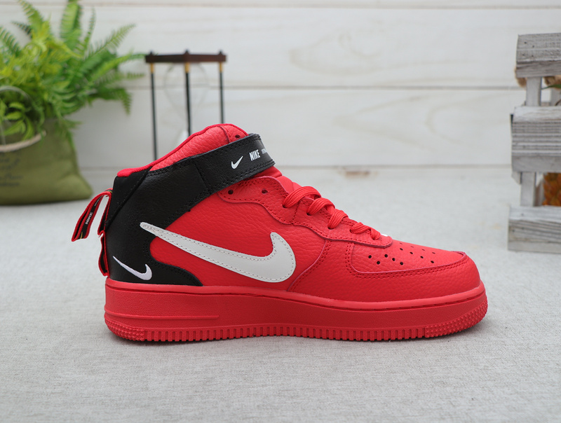 Nike Air Force 1 Red Black White Men's Casual Shoes - ShoesMuch.com